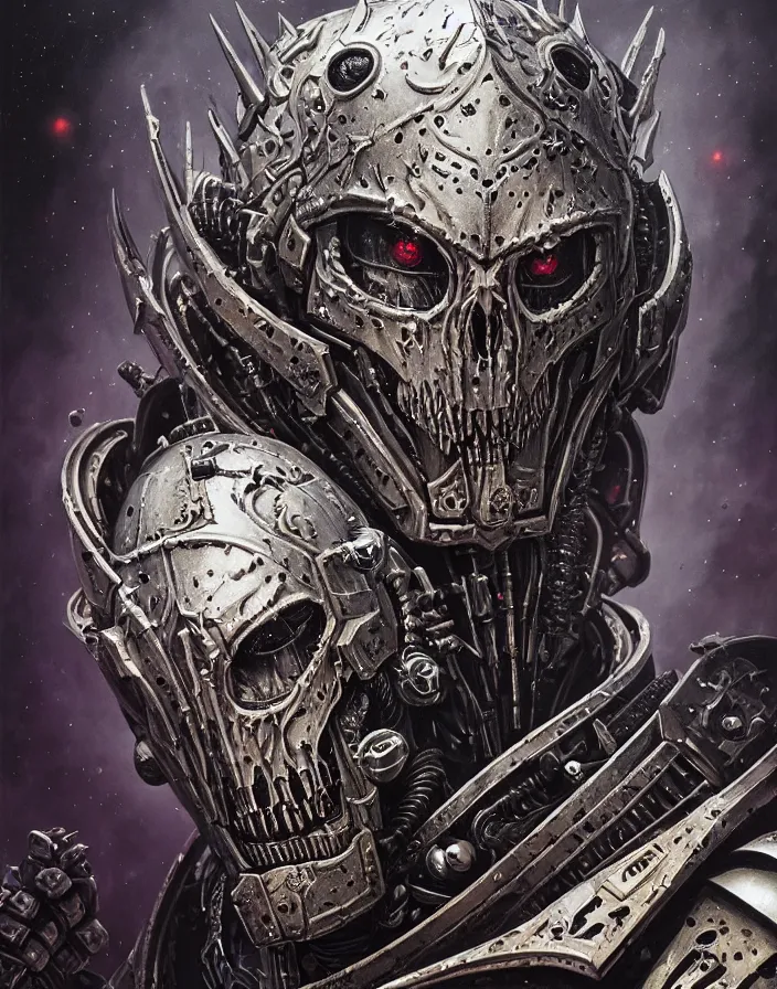 Prompt: art portrait of an undead space marine vampire king, intricate detailed armour ,8k,by tristan eaton,Stanley Artgermm,Tom Bagshaw,Greg Rutkowski,Carne Griffiths, Ayami Kojima, Beksinski, Giger,trending on DeviantArt,face enhance,hyper detailed,minimalist,cybernetic, android, blade runner,full of colour,