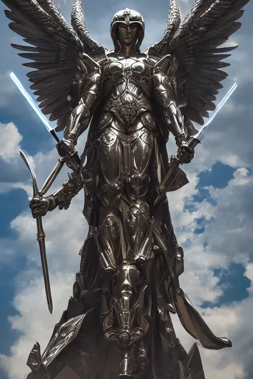 Image similar to archangel micheal by tsuyoshi nagano, illustration, cinematic lighting, hyperdetailed, 8 k, symmetrical, trending on artstation