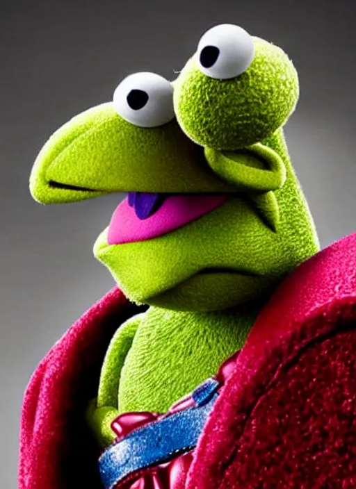 Prompt: studio portrait still of muppet!!!!! thor!!!!!! from avengers infinity war with hammer as a muppet muppet as a muppet, 8 k, studio lighting, key light,