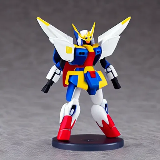 Image similar to high quality portrait flat matte painting of gundam in the style of nendoroid and Toon toys , flat anime style, thick painting, medium close-up