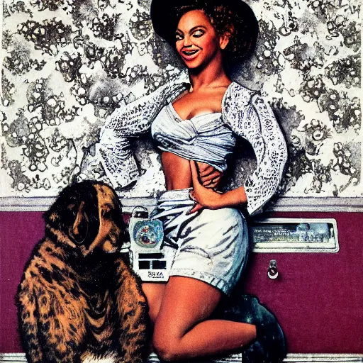 Prompt: beyonce by norman rockwell