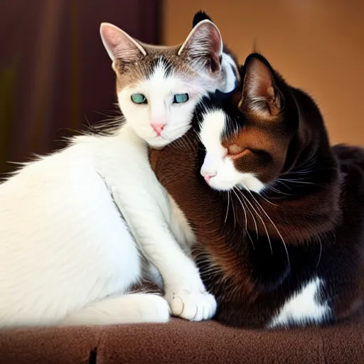 Image similar to two cats cuddling each other