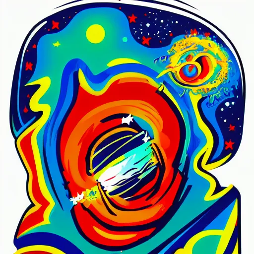 Image similar to 2 planet collapse particle fusion element macro cosmic art by butcher billy, sticker, colorful, illustration, highly detailed, simple, smooth and clean vector curves, no jagged lines, vector art, smooth andy warhol style