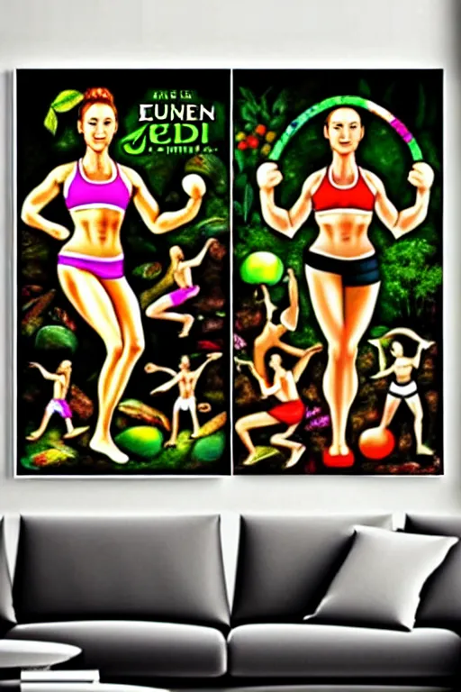 Image similar to 6000 BC From the Garden of Eden Zumba fitness art poster