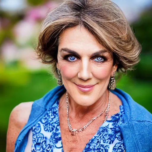 Image similar to old elizabeth hurley supermodel at age 9 0 years old, color ( sony a 7 r iv, symmetric balance, polarizing filter, photolab, lightroom, 4 k, dolby vision, photography award ), vogue, perfect face