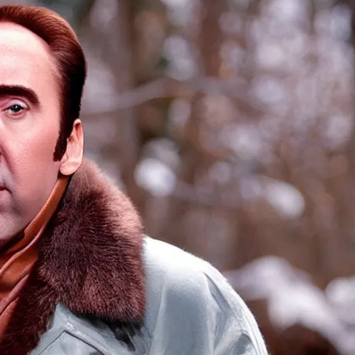 Prompt: nic cage in bambi, disney,