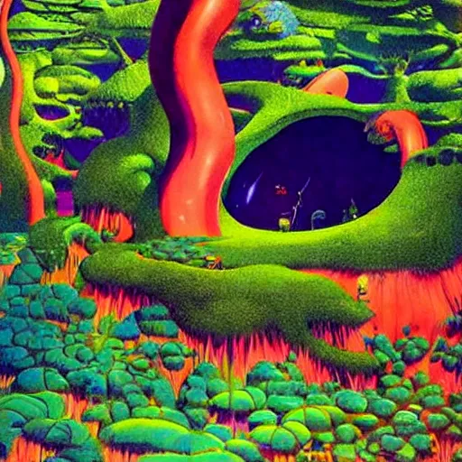 Prompt: rave part by roger dean