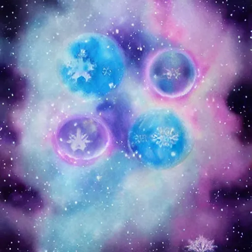 Image similar to frosted astral glacial scarves watercolor artwork confirmed orb