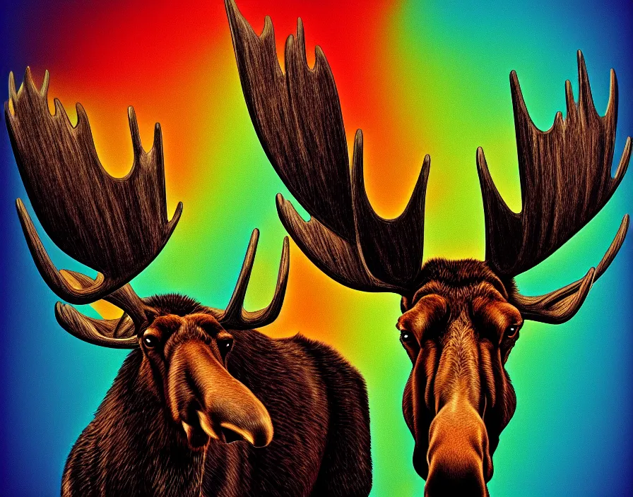 Prompt: moose in abstract illusionism, digital painting, trending on artstation, sharp focus, 4 k