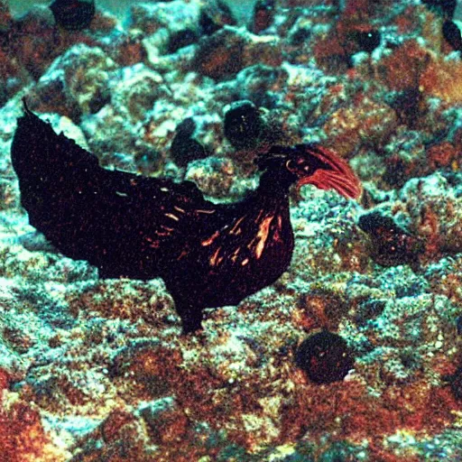 Image similar to photo of newly discovered mysterious deep sea chicken in the marianas trench