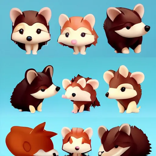 Image similar to high quality portrait flat matte painting of cute Hedgehog in the style of nendoroid and Toon , flat anime style, thick painting, medium close-up