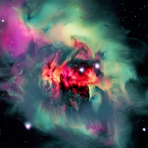 Prompt: photograph of a skull nebulae taken by the James webb telescope