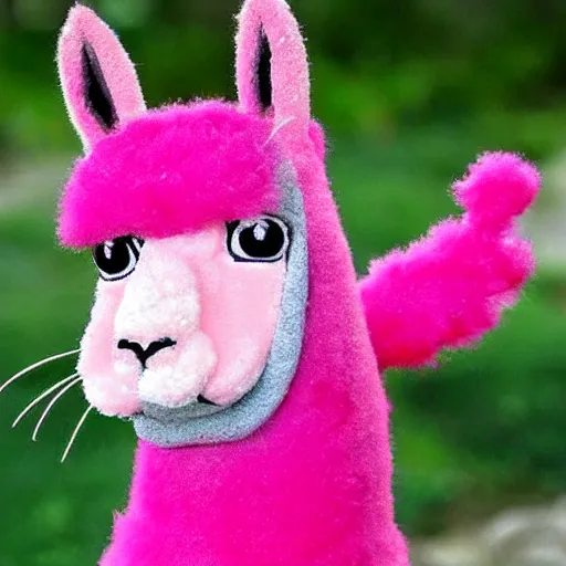 Image similar to pink alpaca wearing a tuxedo by Hayao Miyazaki and Tsubaki Izumi, beautiful, colorful