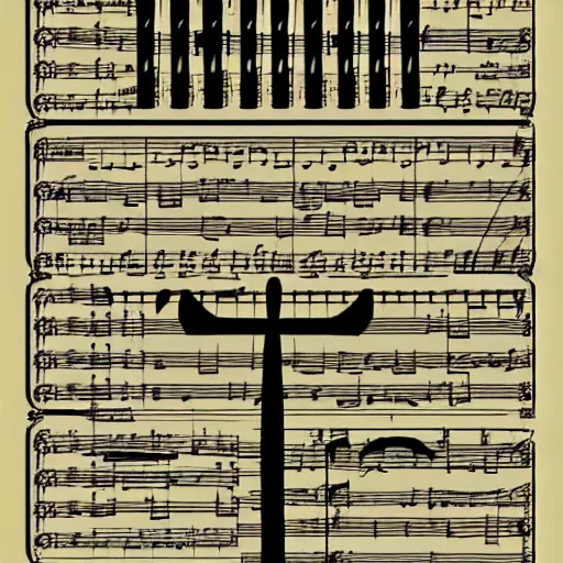 Prompt: graphic sheet music for a piece of music called a demon possessing ur freaking soul