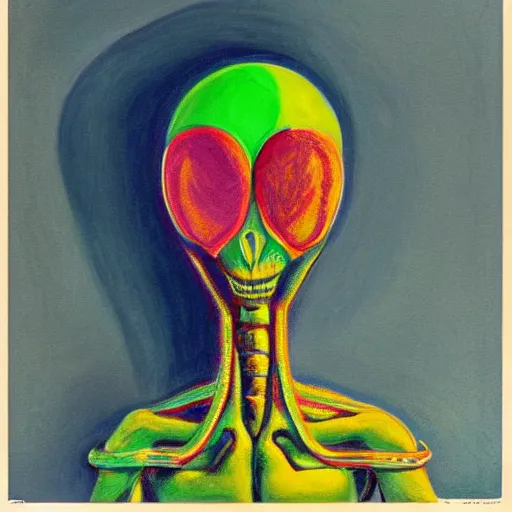 Image similar to alien by wayne thiebaud