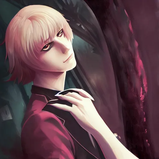 Image similar to Anne Rice as vampire Lestat, ambient lighting, 4k, anime key visual, lois van baarle, ilya kuvshinov, rossdraws, artstation