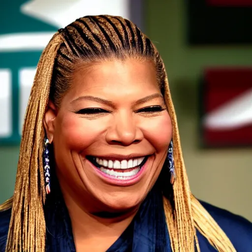 Prompt: queen latifah grinning with huge teeth, award winning portrait photography