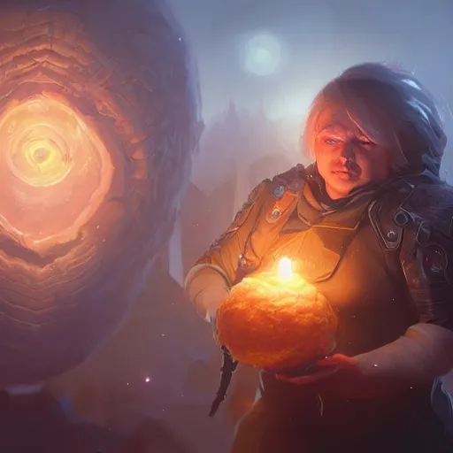 Image similar to an interdimensional meatball, fullbody, ultra detailed, photorealistic, illustration, Larry Elmore, Greg Rutkowski, Charlie Bowater, Fantasy Art, Maya Render, DAZ, hyperrealistic, octane render, RPG portrait, dynamic lighting, fantasy art, beautiful face