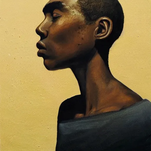 Prompt: a painting of a elegant, well fed, smooth-chinned, long nose, African, elder with few eyebrows by Wangechi Mutu . thinker without facial hair, thoughtful, focused, visionary, calm, jovial, loving, fatherly, generous, . dramatic angle, ethereal lights, details, smooth, sharp focus, illustration, realistic, cinematic, artstation, award winning, rgb , unreal engine, octane render, cinematic light, macro, depth of field, blur, red light and clouds from the back, highly detailed epic cinematic concept art CG render made in Maya, Blender and Photoshop, octane render, excellent composition, dynamic dramatic cinematic lighting, aesthetic, very inspirational, arthouse.