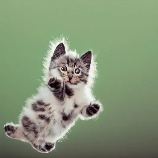 Prompt: photo of flying kittens, award - winning photograph, national geographic, perfect lighting