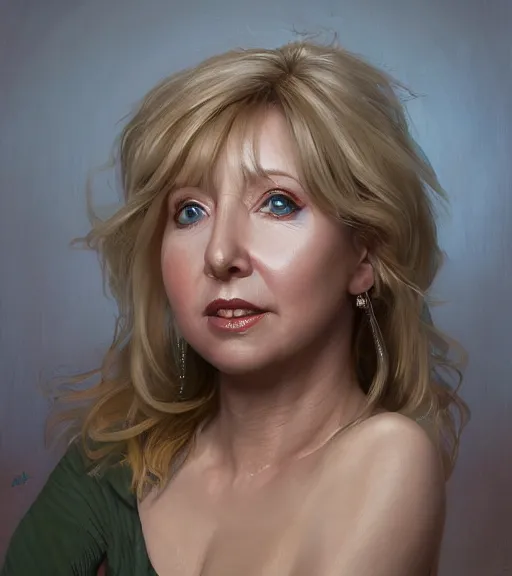 Prompt: painting of teri garr, ultra realistic, sharp details, sensual, subsurface scattering, intricate details, warm lighting, beautiful features, highly detailed, photorealistic, octane render, unreal engine, art by artgerm and greg rutkowski and alphonse mucha