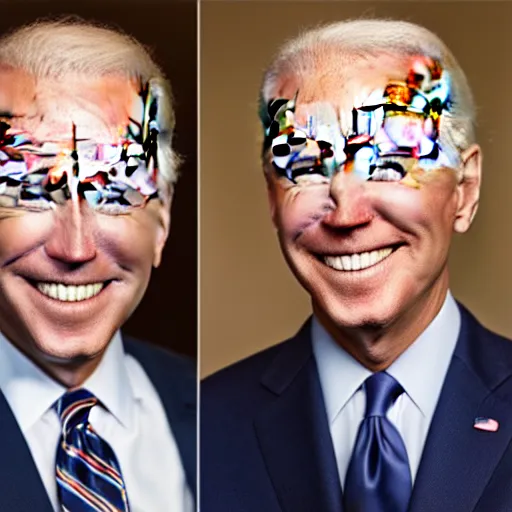 Image similar to A portrait photo of joe biden teams up with a teenage joe biden, perfect faces, 50 mm, award winning photography