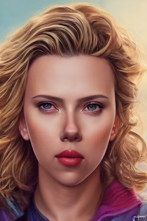 Image similar to scarlett johansson in the style of stefan kostic, realistic, full body, sharp focus, 8 k high definition, insanely detailed, intricate, elegant, art by stanley lau and artgerm