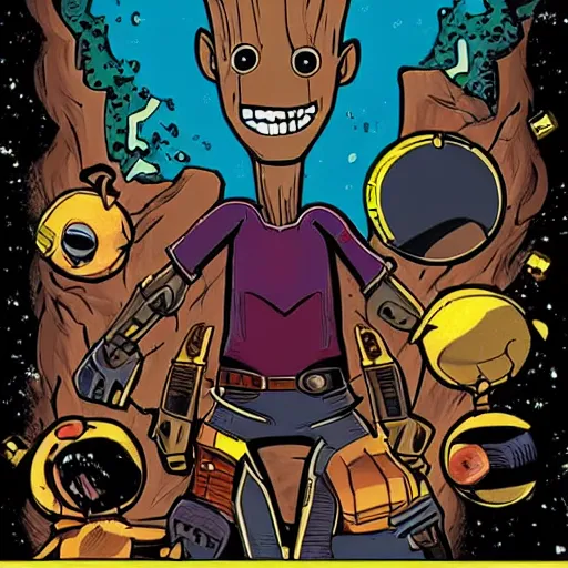 Image similar to games, cartoons, groot, endless, universe