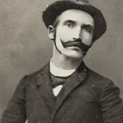 Image similar to a photograph of a half - man half - fox bandit from the 1 8 9 0 s