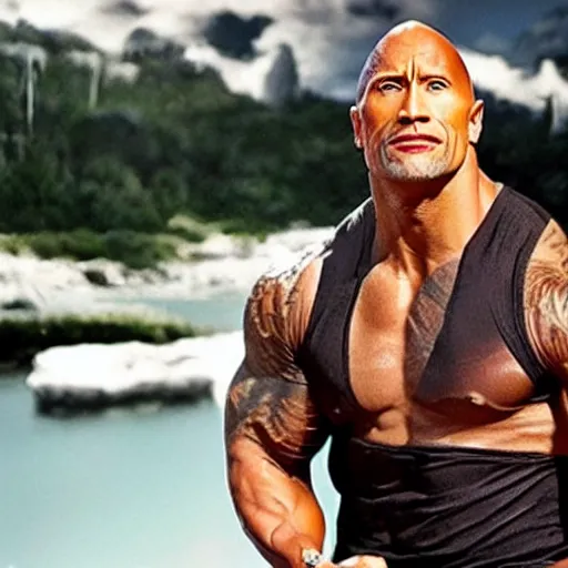 Prompt: Dwayne Johnson with a pearl