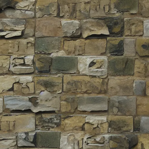 Image similar to a painterly stylized stone cladding with moss texture