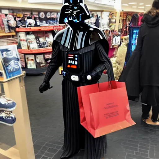 Image similar to I saw darth vader shopping yesterday