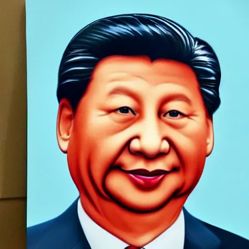 Prompt: portrait of Xi Jinping looking like Winnie the Pooh, parody