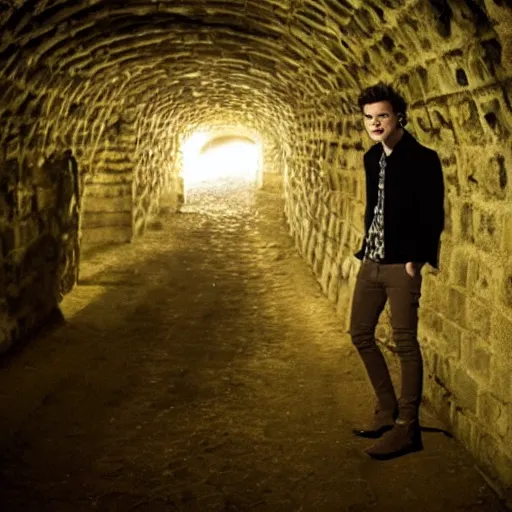 Image similar to photo of harry styles in the paris catacombs