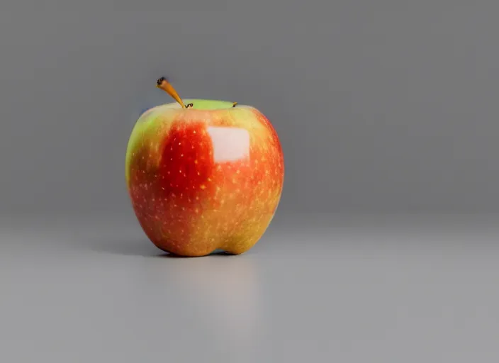 Prompt: photo still of an apple with human teeth, 8 k, studio lighting, 8 5 mm f 1. 8