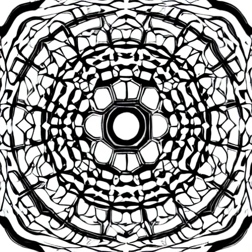 Image similar to three dimensional multilayered patterns inside a circle, intricate detail, complex, gold, silver, obsidian, white