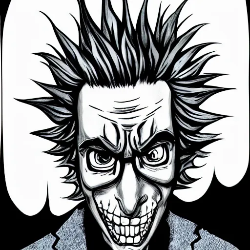 Image similar to Rick Sanchez, by Junji Ito