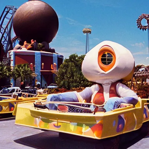 Image similar to 1990s photo of the E.T. ride at Universal Studios in Orlando, Florida