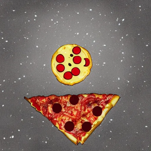 Prompt: the moon turned into a pizza and we're all going to die