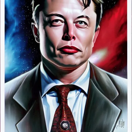 Prompt: elon musk by Jason Edmiston,