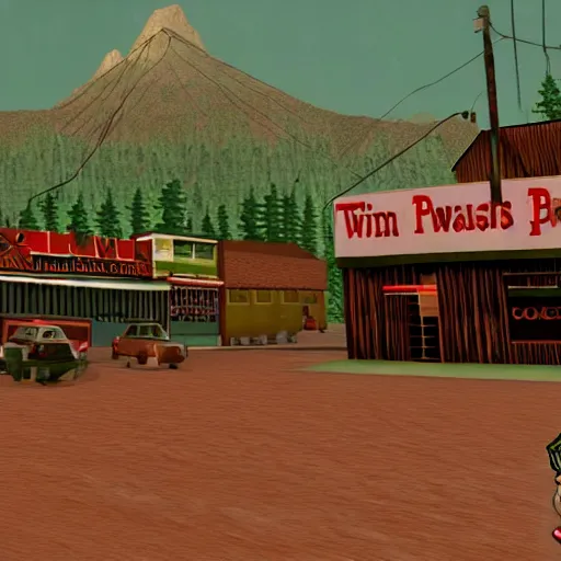 Image similar to twin peaks as a ps 1 game screenshot