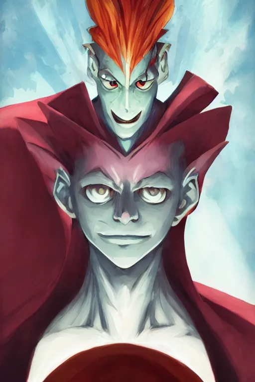 Image similar to Hisoka from Hunter × Hunter, dark , Symmetrical, by Peter mohrbacher and Kelly McKernan, cinematic, concept artbook, artstation, video game, pixar, Highly detailed painting, unreal engine, sharp, 8k