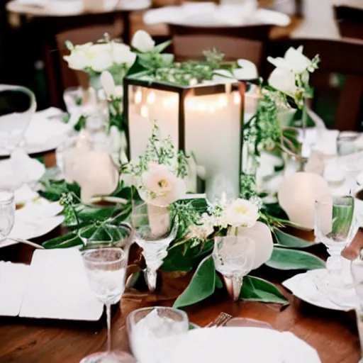 Prompt: contemporary danish wedding centerpieces