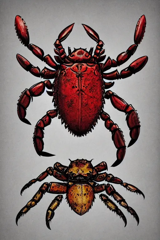 Image similar to crab humanoid heavily armoured, symmetrical, highly detailed, digital art, needles, hermit crab, chitin, sharp focus, trending on art station, kentaro miura manga art style