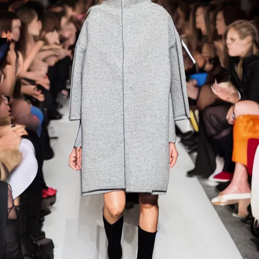 Image similar to goblin girl models the latest in celine fashion on the runway