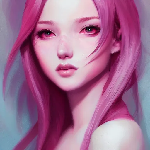 Image similar to teen girl, pink hair, gorgeous, amazing, elegant, intricate, highly detailed, digital painting, artstation, concept art, sharp focus, illustration, art by Ross tran