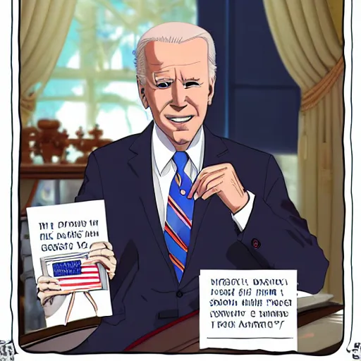 Image similar to joe biden as an anime villain