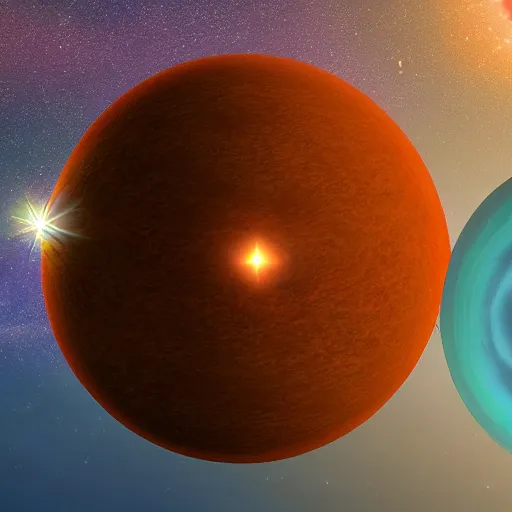 Prompt: a planet in a triple star system