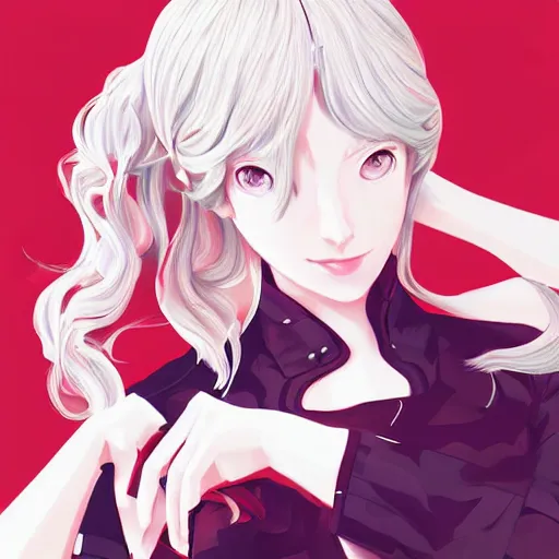 Image similar to Ann Takamaki from Persona 5, elegant, 2d, ultra highly detailed, digital painting, smooth, sharp focus, artstation, portrait art by Ilya Kuvshinov