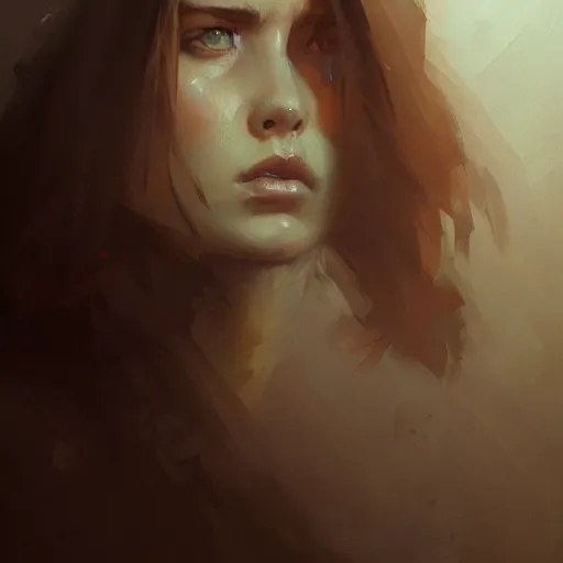 Prompt: a young woman dramatic lighting, chiaroscuro, high detail, painted by greg rutkowski, trending on artstation